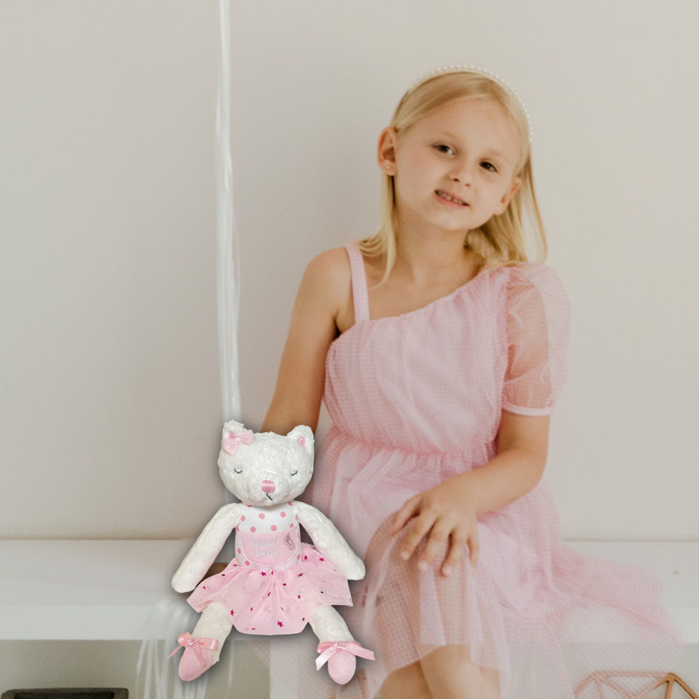Plush Tooth Fairy - Caterina the Cat Ballerina with a Tooth Fairy Book