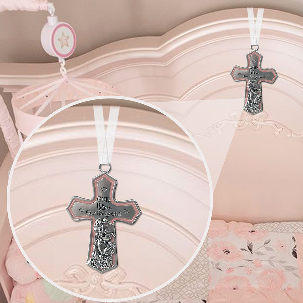 Crib Cross - Baby Girl "God Bless" Set