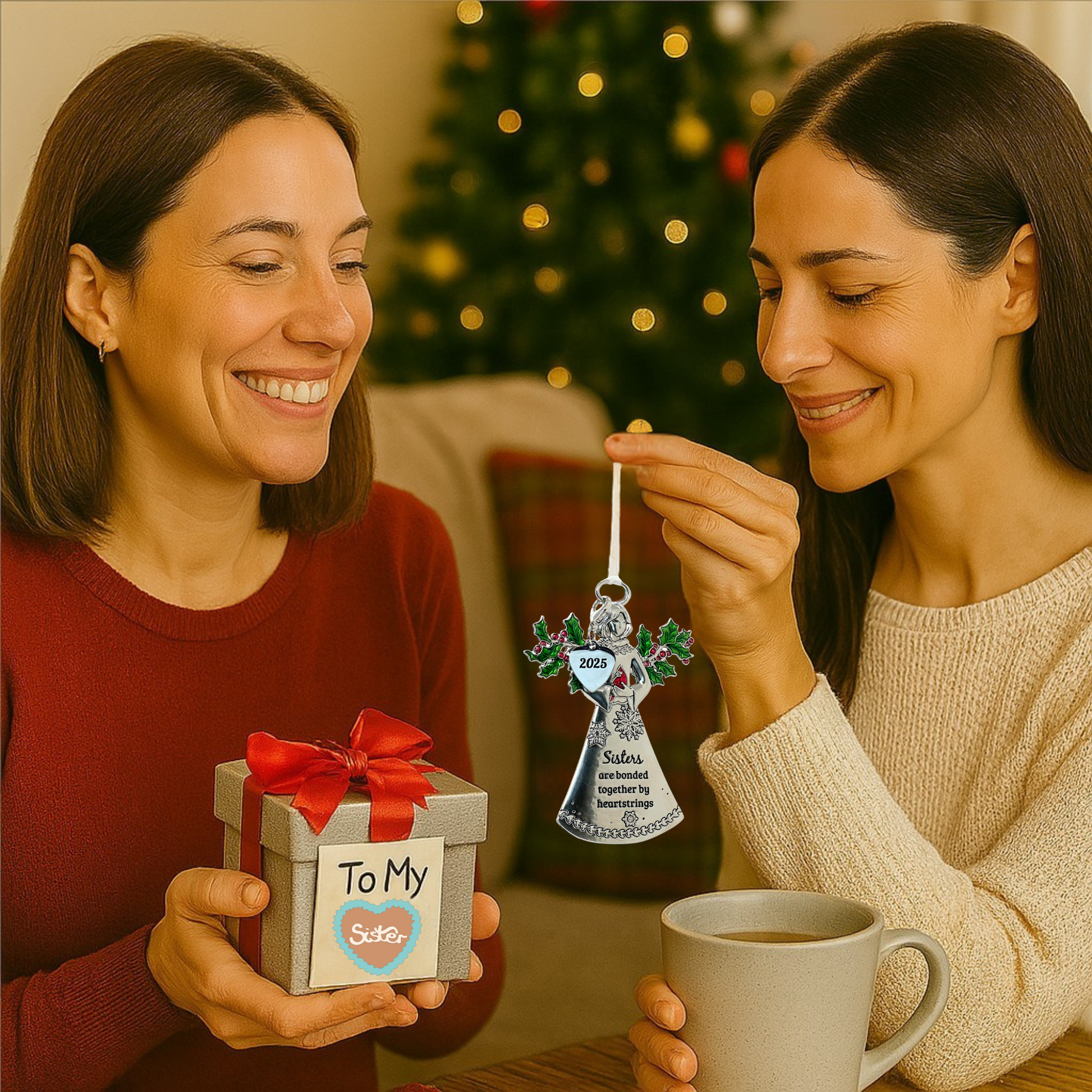 2025 Sisters Ornament - Bonded by Heartstrings