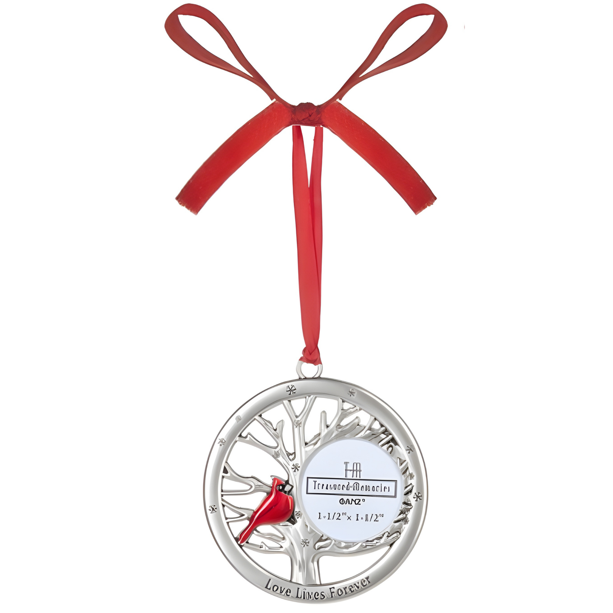 Cardinal Photo Frame Ornament - Love Lives Forever