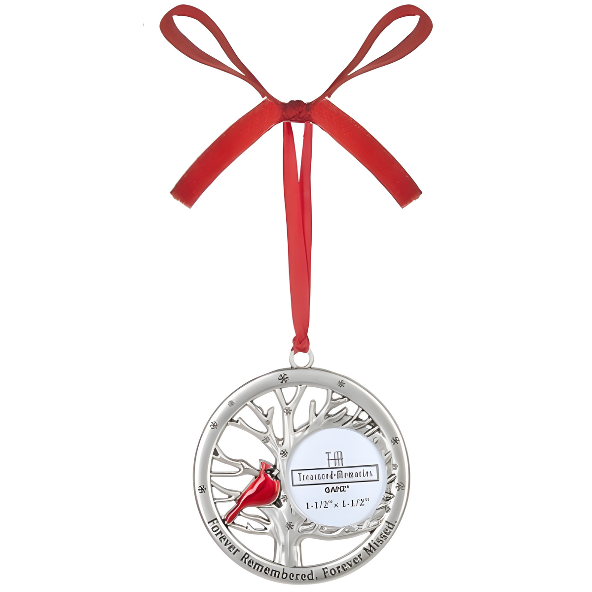 Cardinal Photo Frame Ornament - Forever Remembered