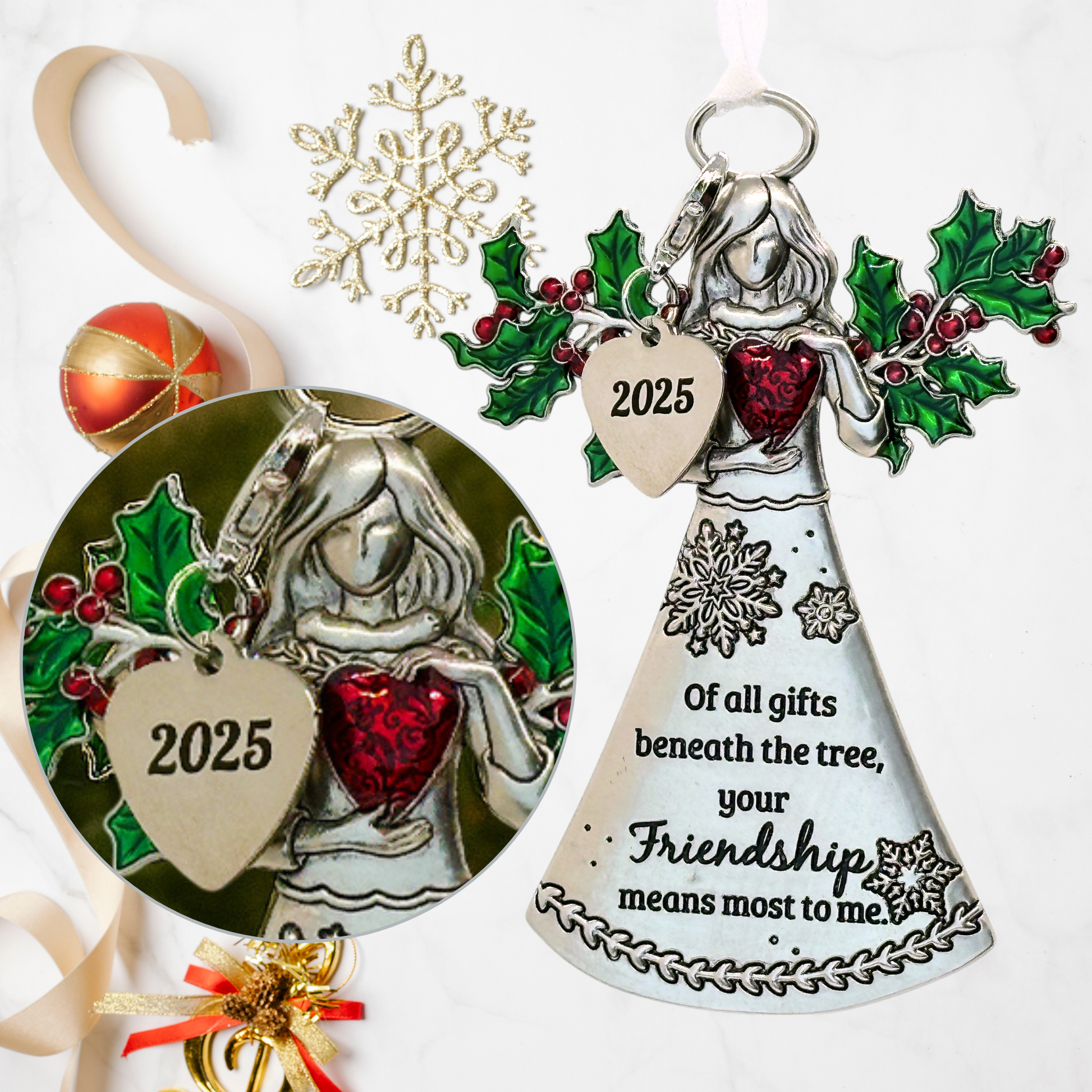 2025 Friends Angel Ornament - Friendship Means the Most
