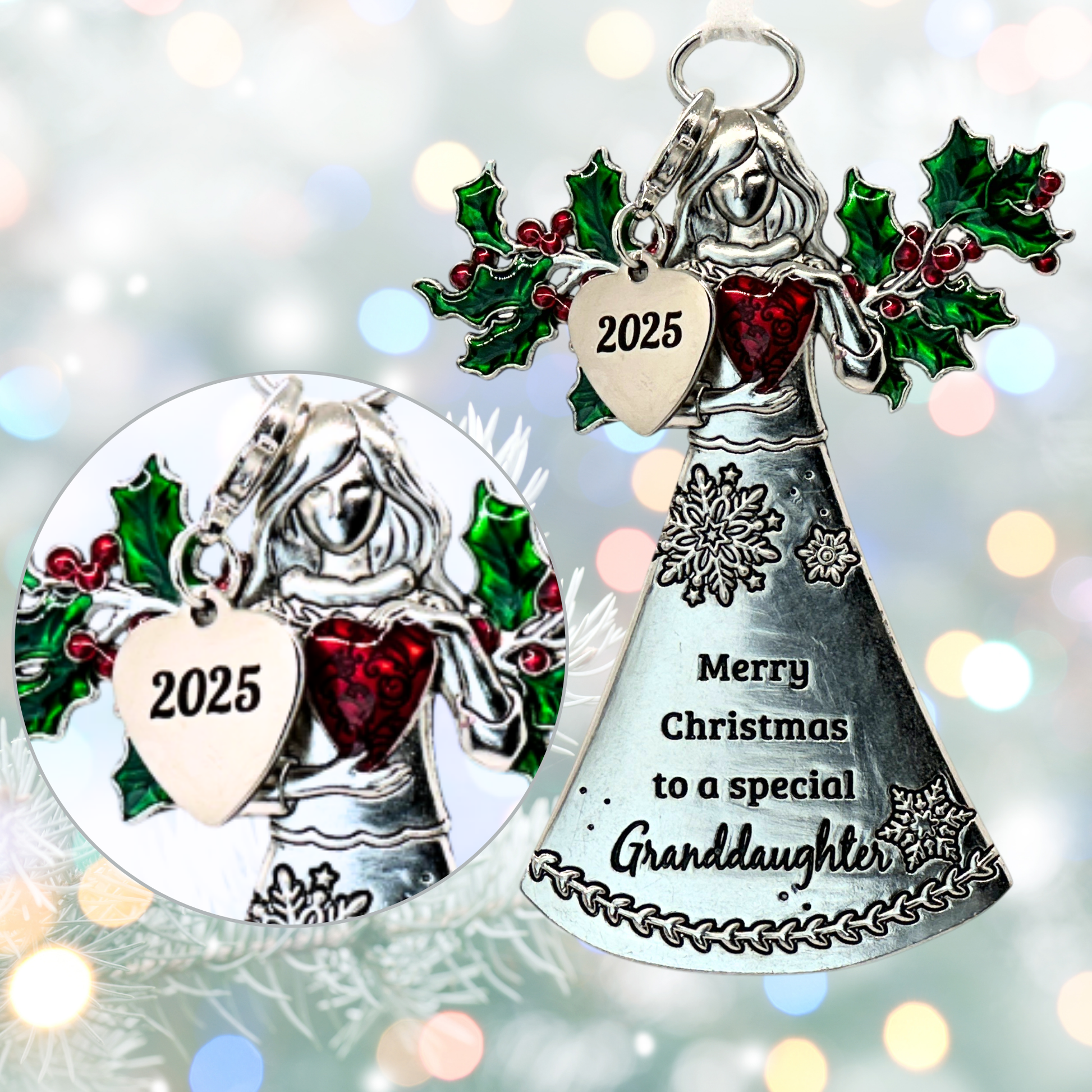 2025 Granddaughter Angel Ornament - Merry Christmas