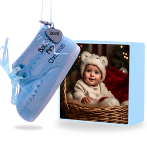 Baby Boy Ornament - First Christmas Shoe 2025