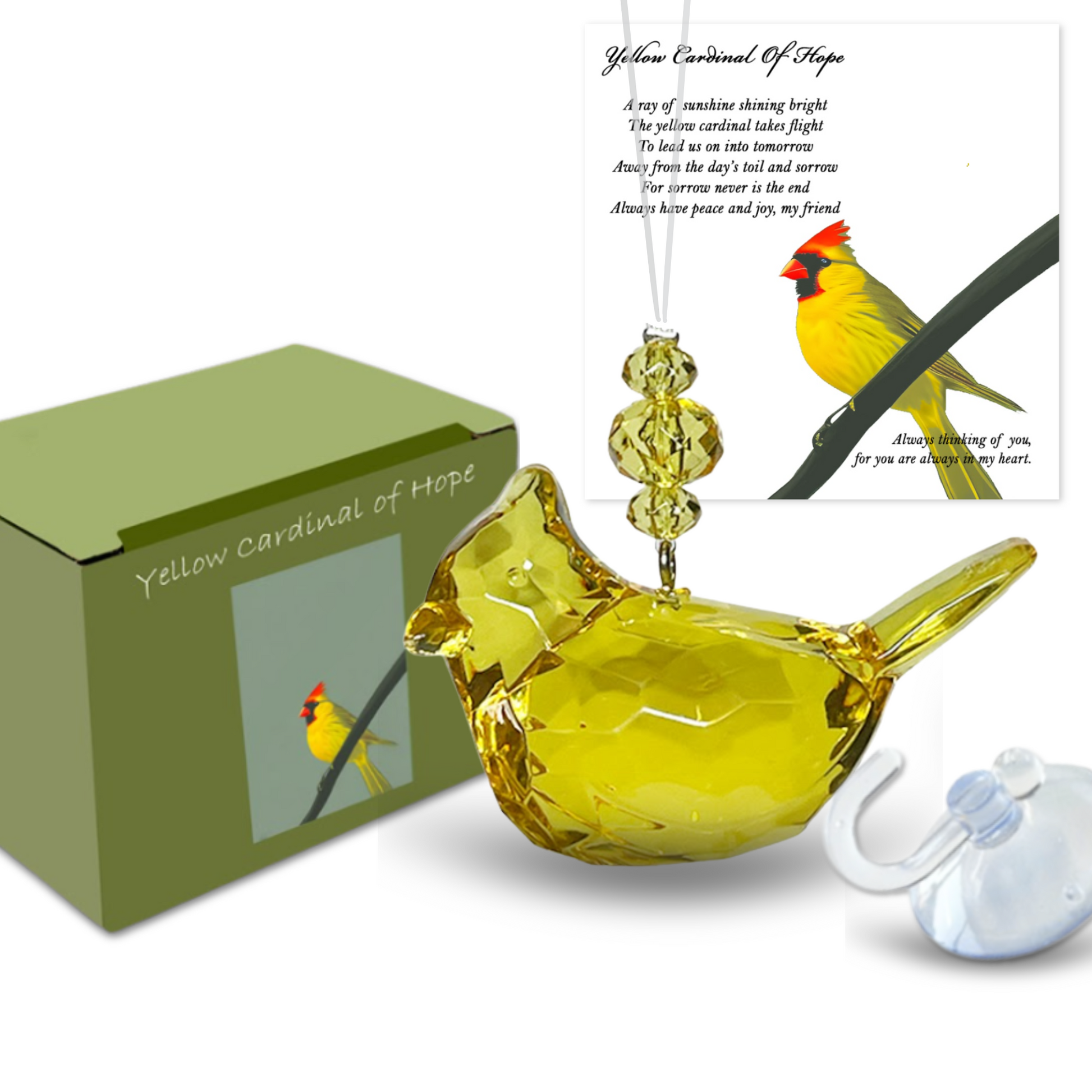 Yellow Cardinal of Hope Ornament