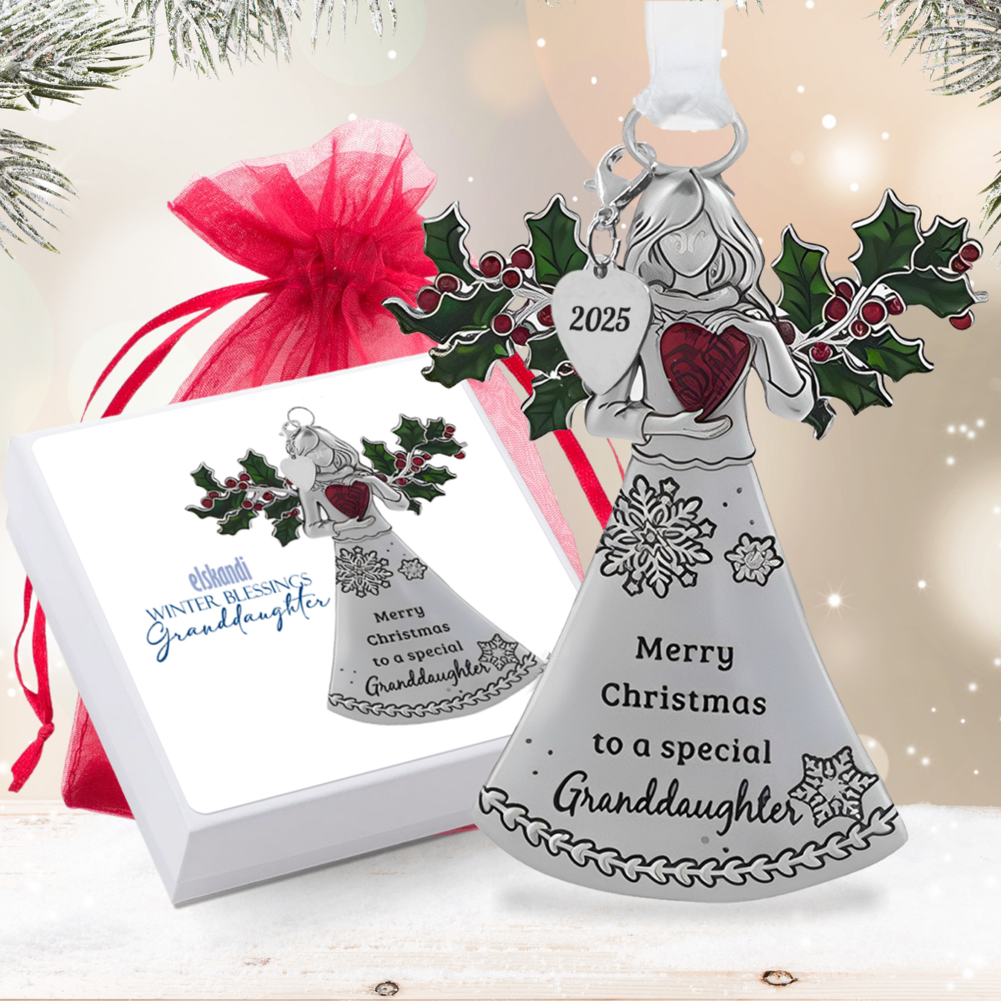 2025 Granddaughter Angel Ornament - Merry Christmas