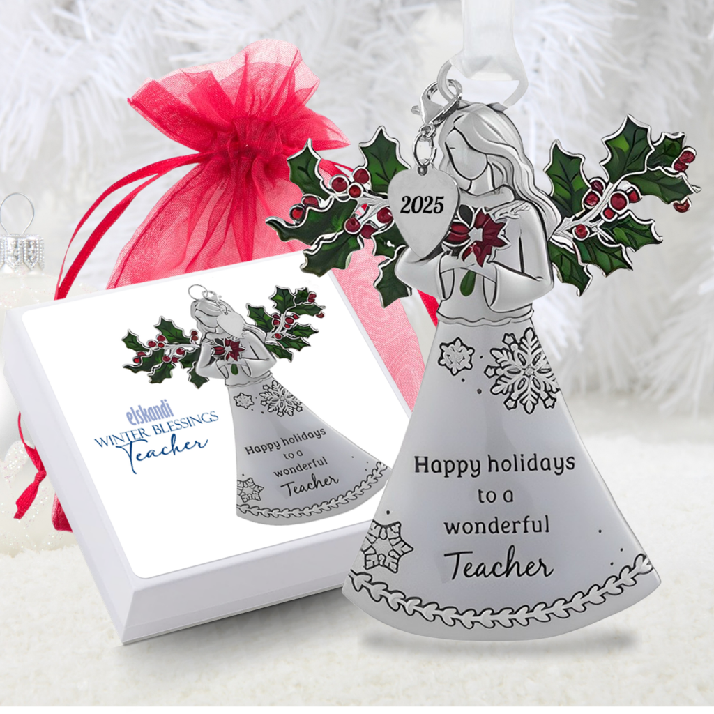 2025 Teacher Angel Ornament - Happy Holidays
