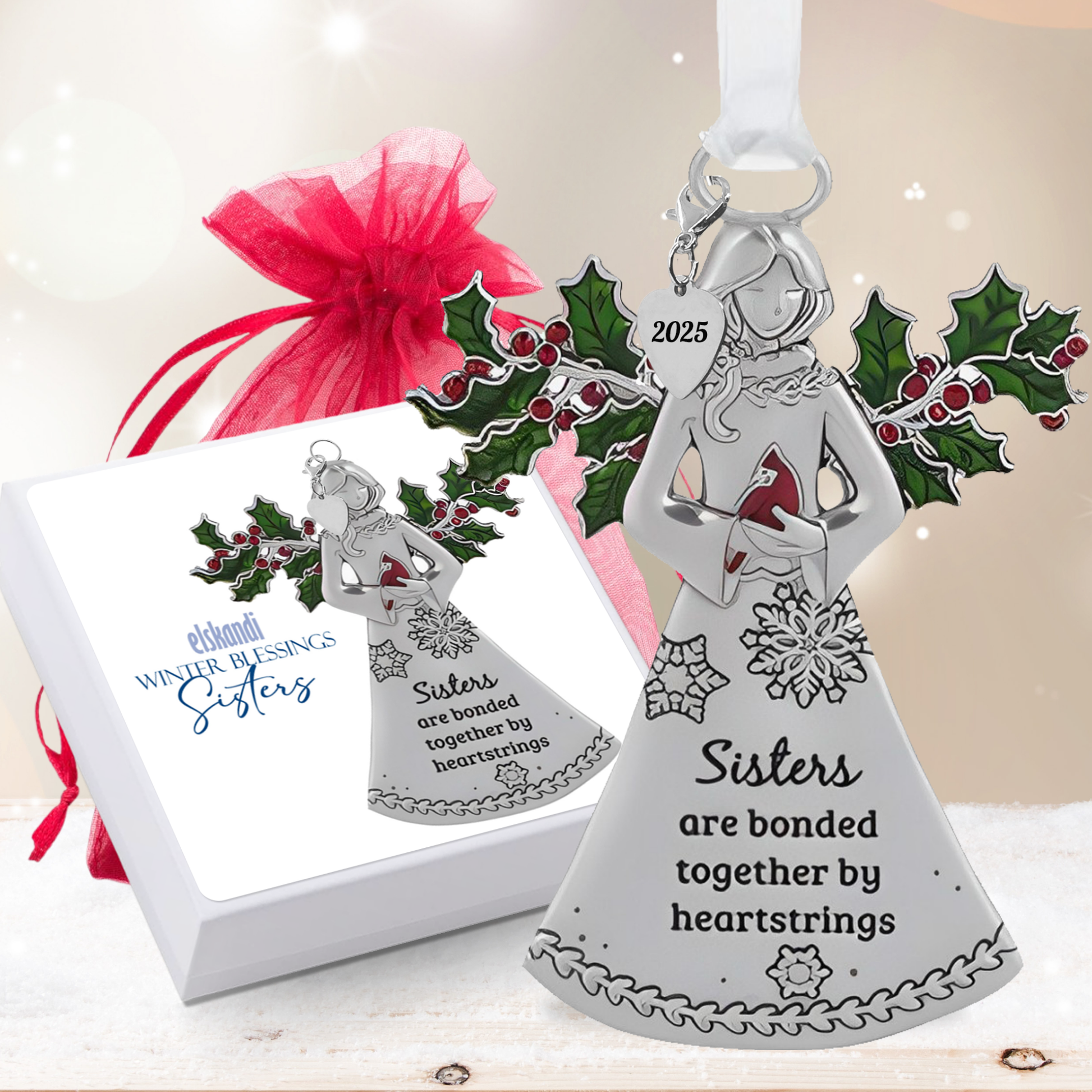 2025 Sisters Ornament - Bonded by Heartstrings