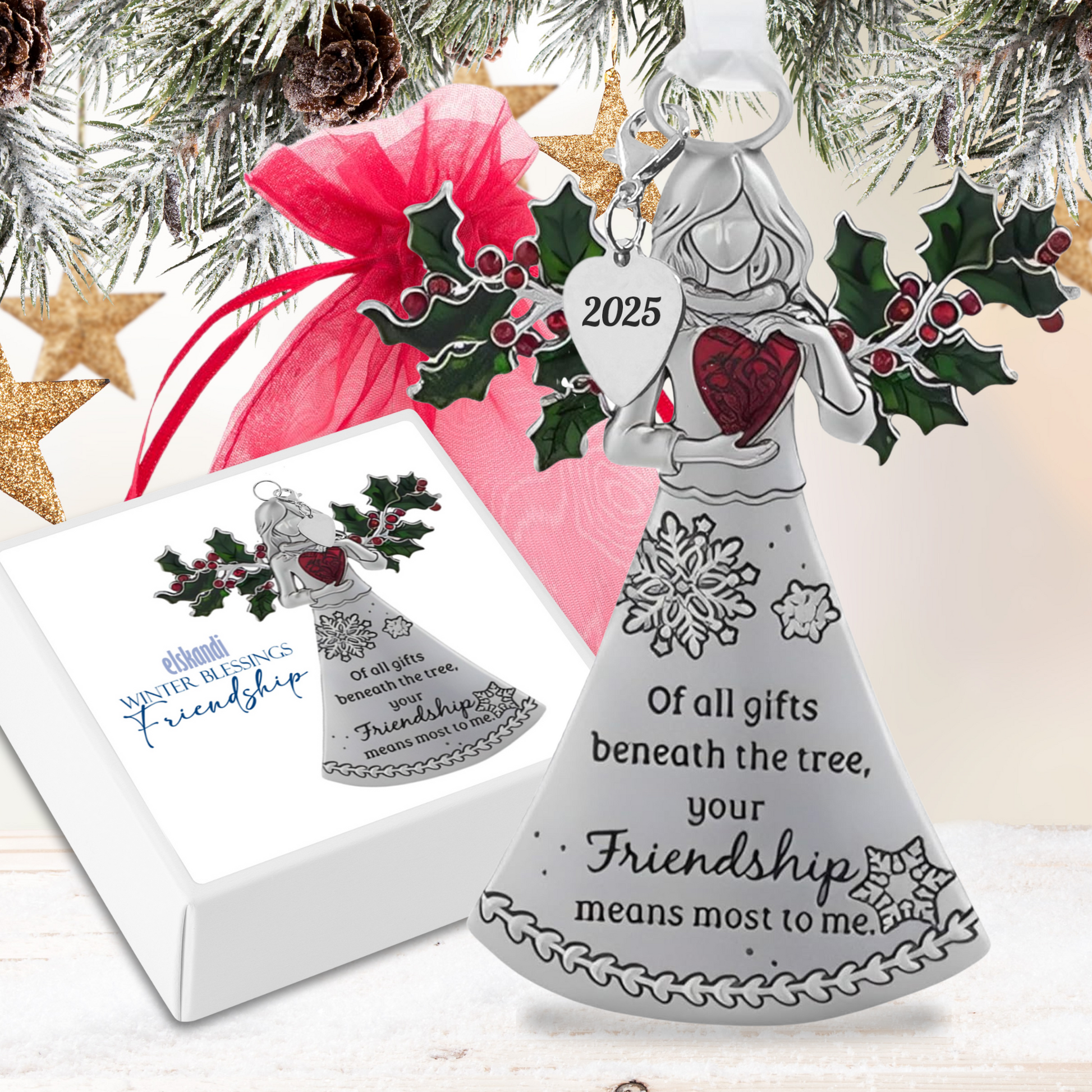 2025 Friends Angel Ornament - Friendship Means the Most