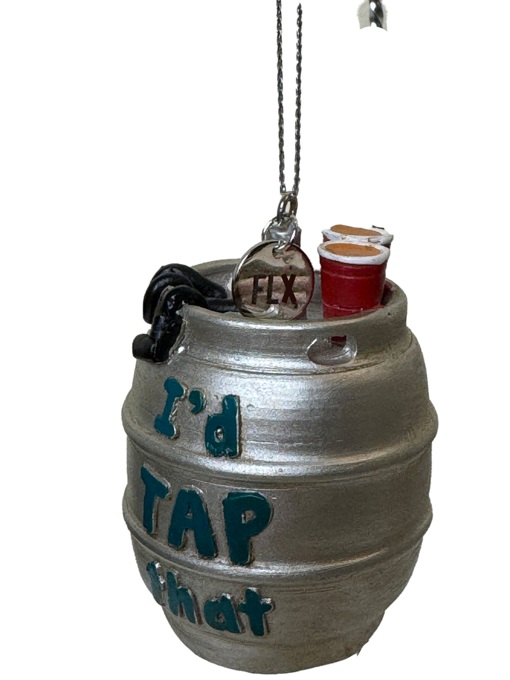 Finger Lakes Beer Ornament – “I’d Tap That” Keg with FLX Charm | Limited Edition Brewery Gift