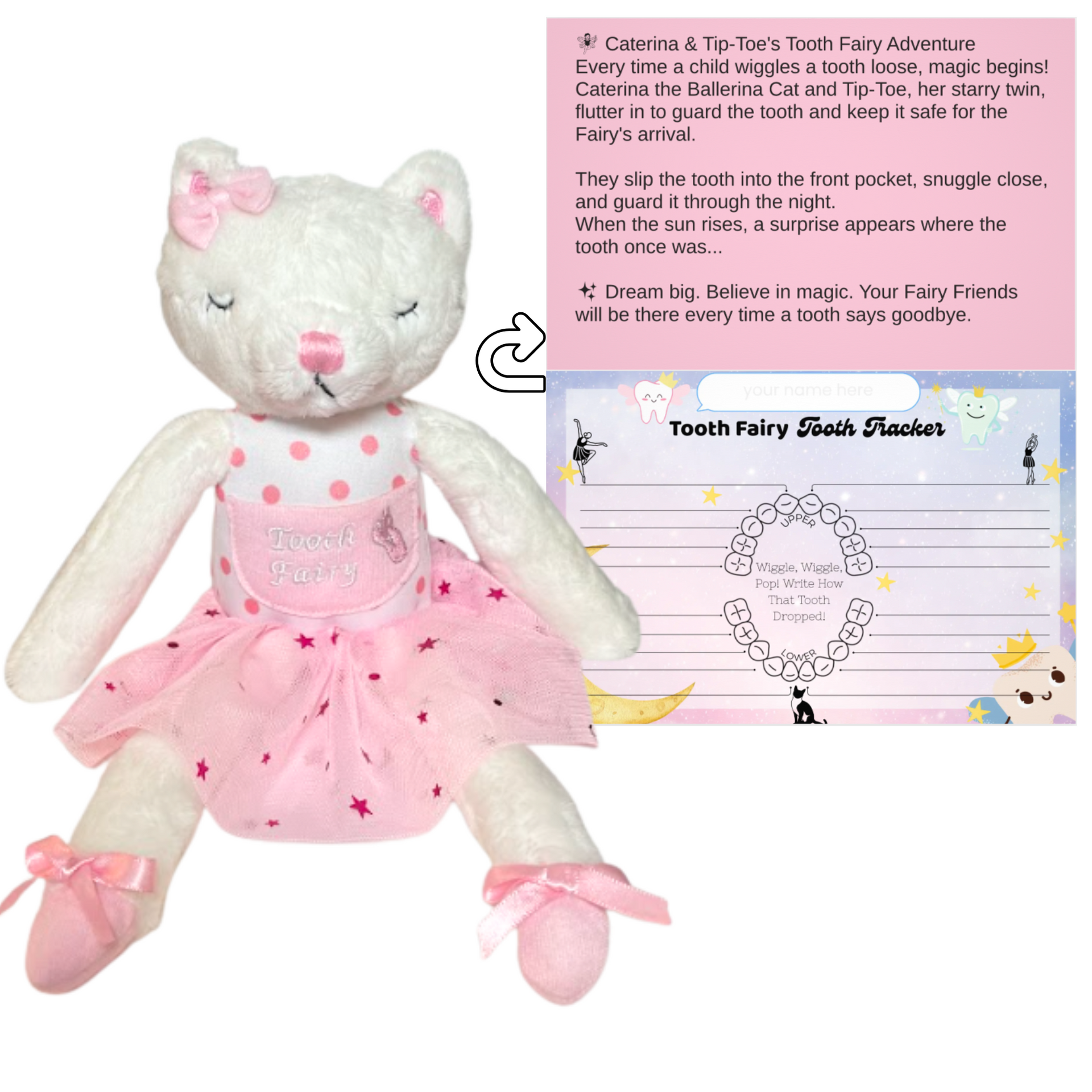 Plush Tooth Fairy - Caterina the Cat Ballerina Plush Tooth Fairy - Caterina the Cat Ballerina