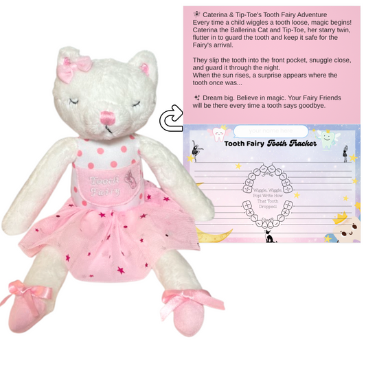 Plush Tooth Fairy - Caterina the Cat Ballerina