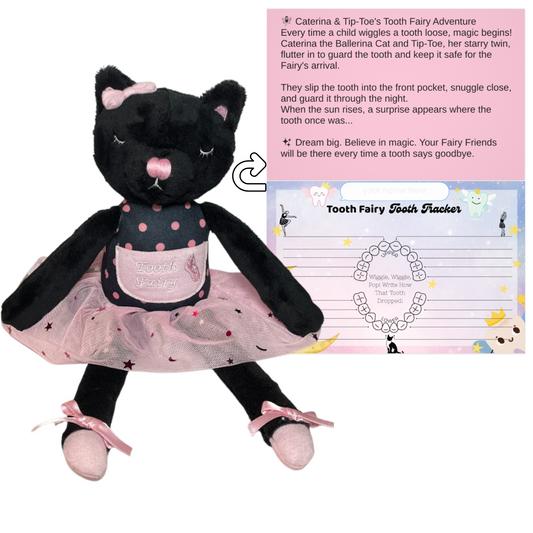 Plush Tooth Fairy - Tip-Toe the Cat Ballerina