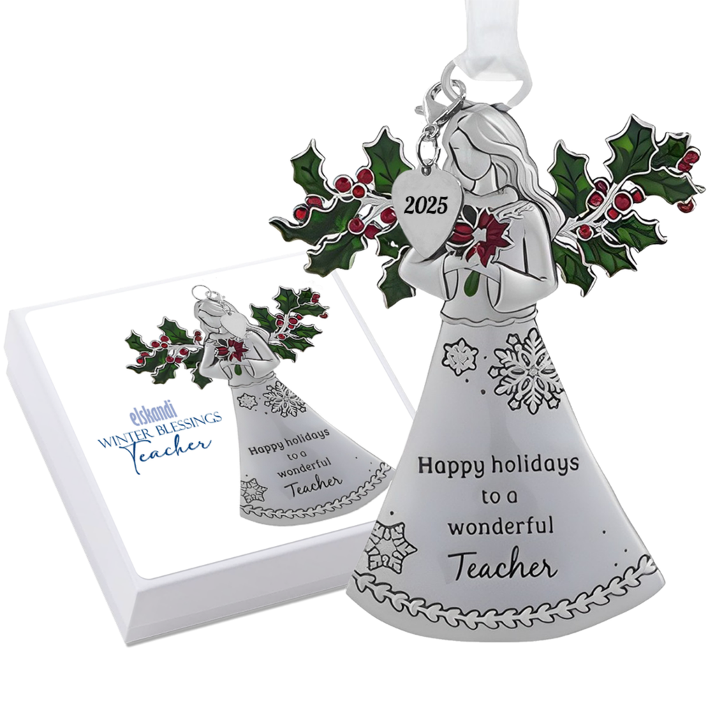 2025 Teacher Angel Ornament - Happy Holidays