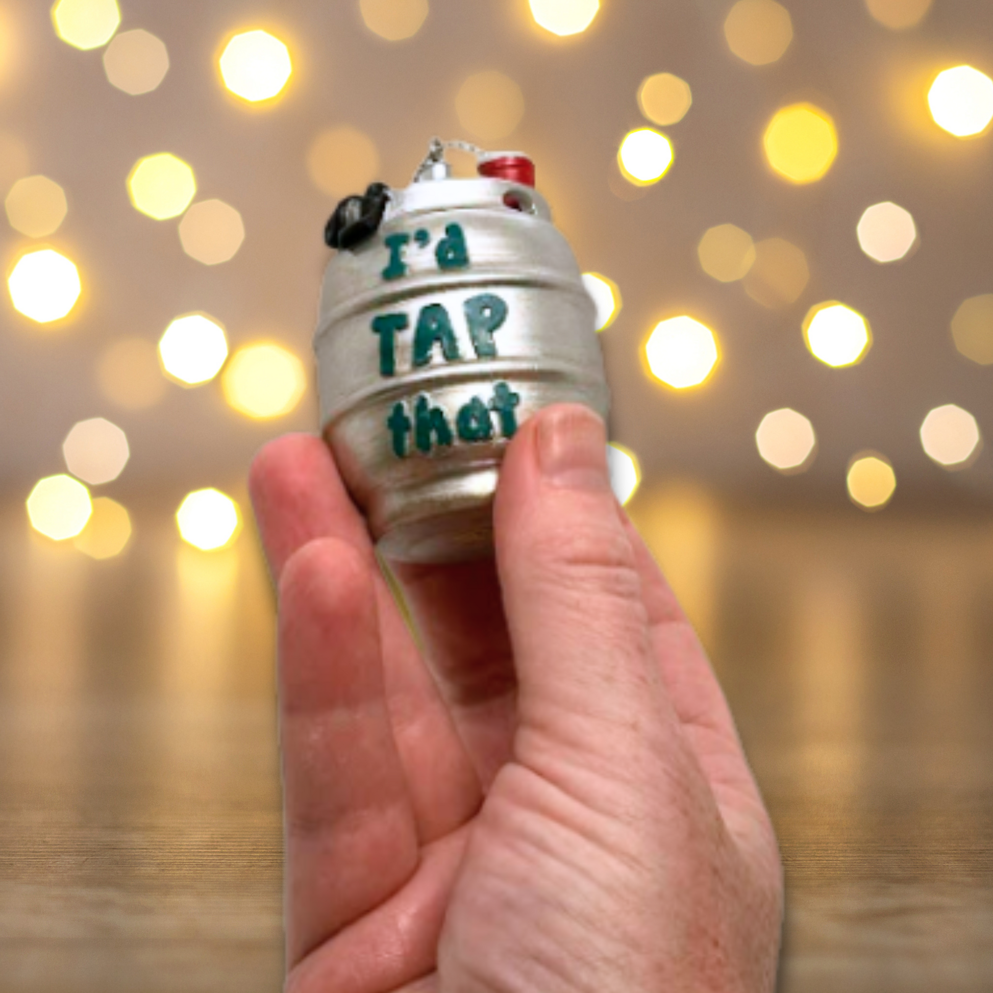 Beer Keg Ornament - "I'd Tap That"
