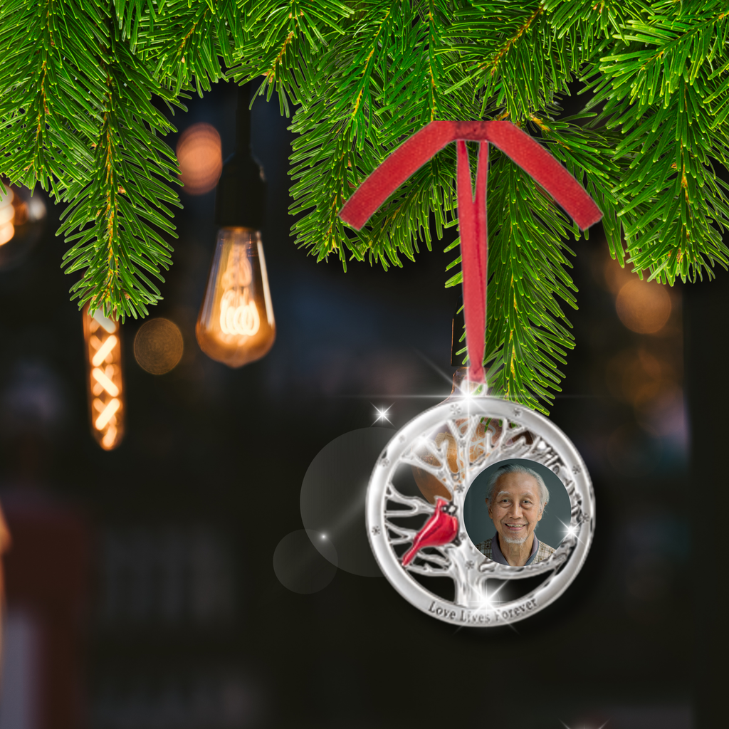 Cardinal Photo Frame Ornament - Love Lives Forever