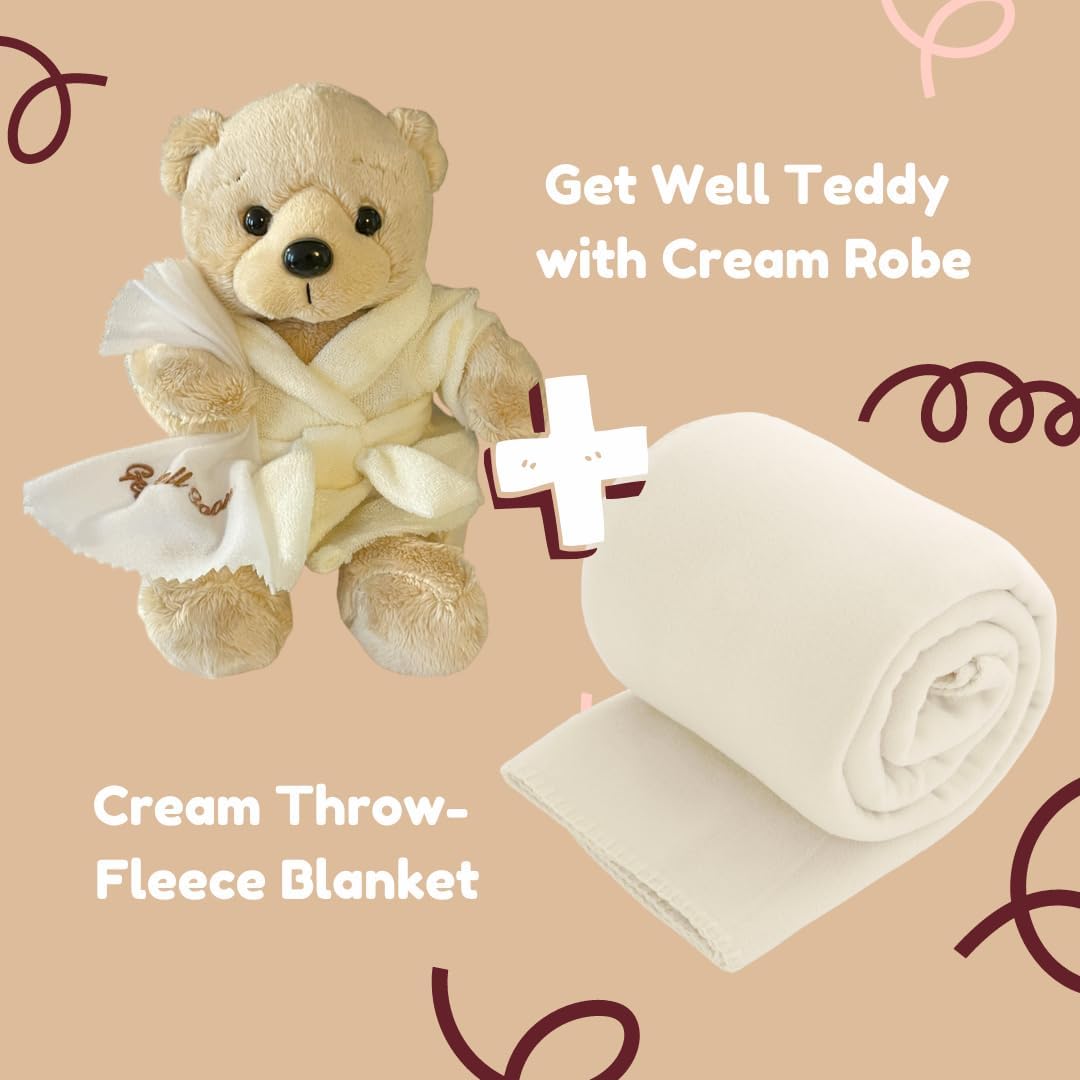 Get Well Soon Teddy Bear with Snuggly Blanket