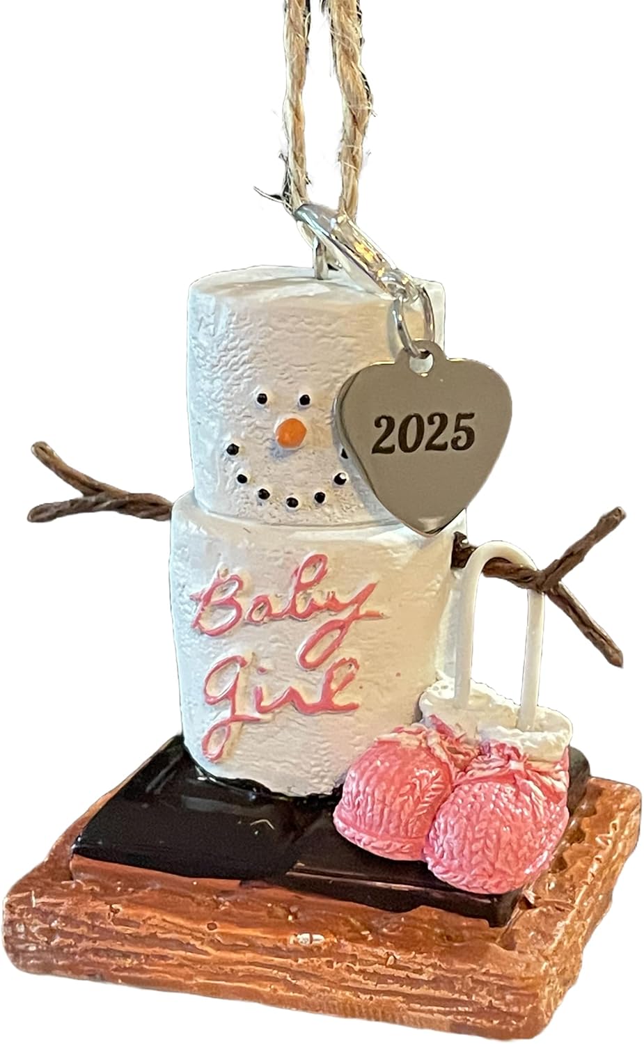 2025 S'mores Ornament - Baby Girl Pink Blanket