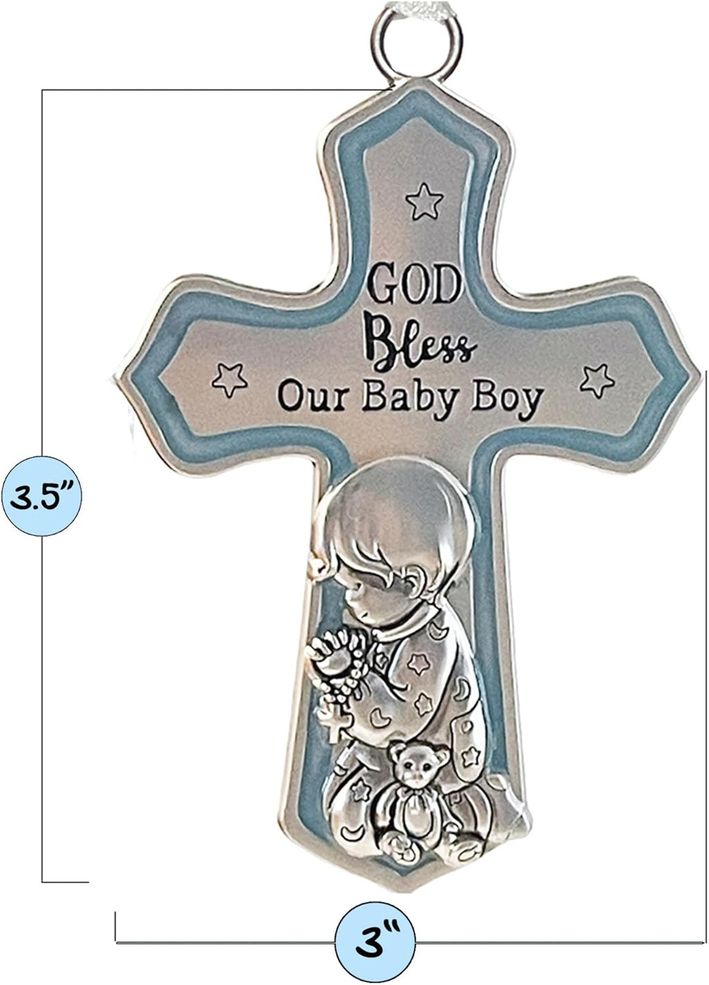 Baby Boy Ornament - First Bible & Baptism Set
