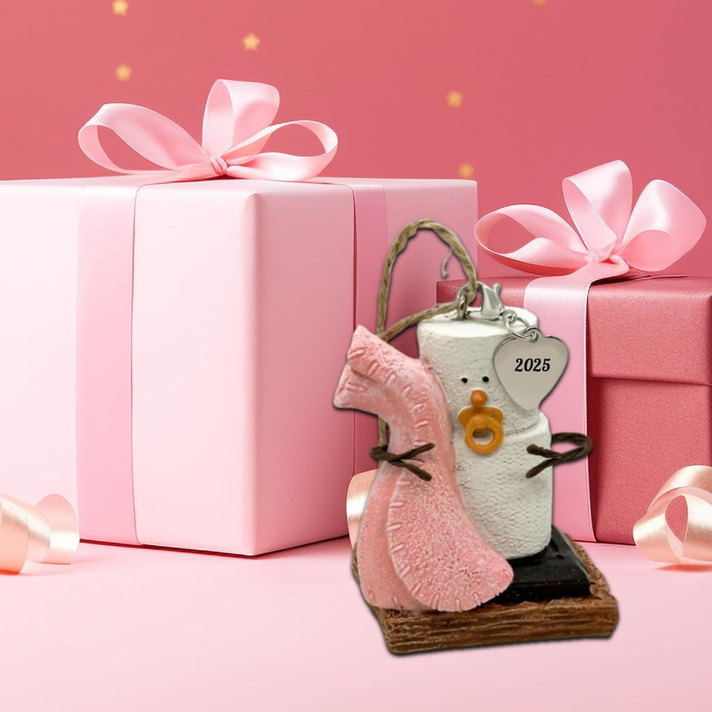 2025 S'mores Ornament - Baby Girl Pink Blanket