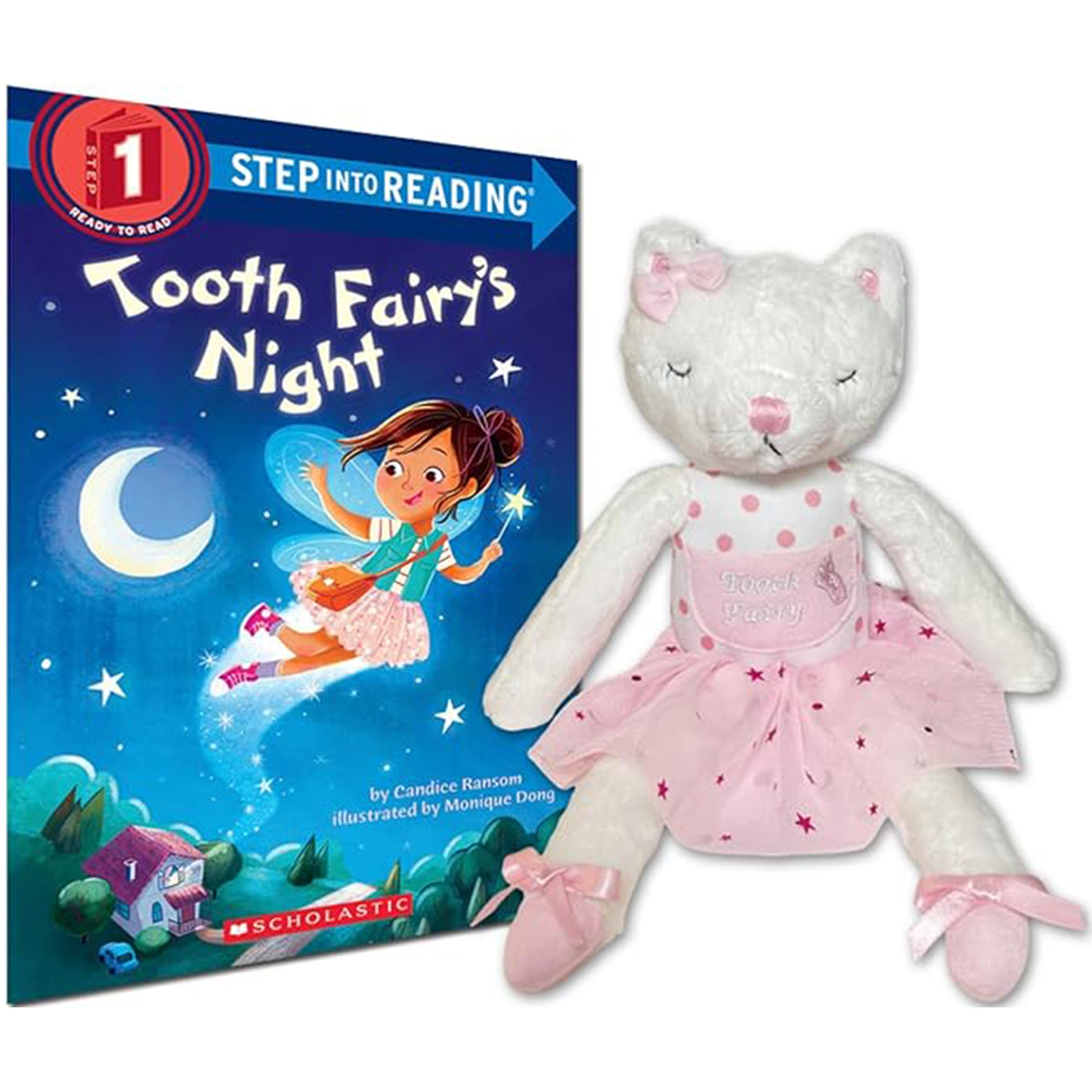 Plush Tooth Fairy - Caterina the Cat Ballerina with Tooth Fairy's Night Book