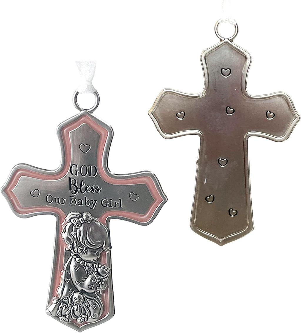 Baby Girl Ornament - First Bible & Baptism Set