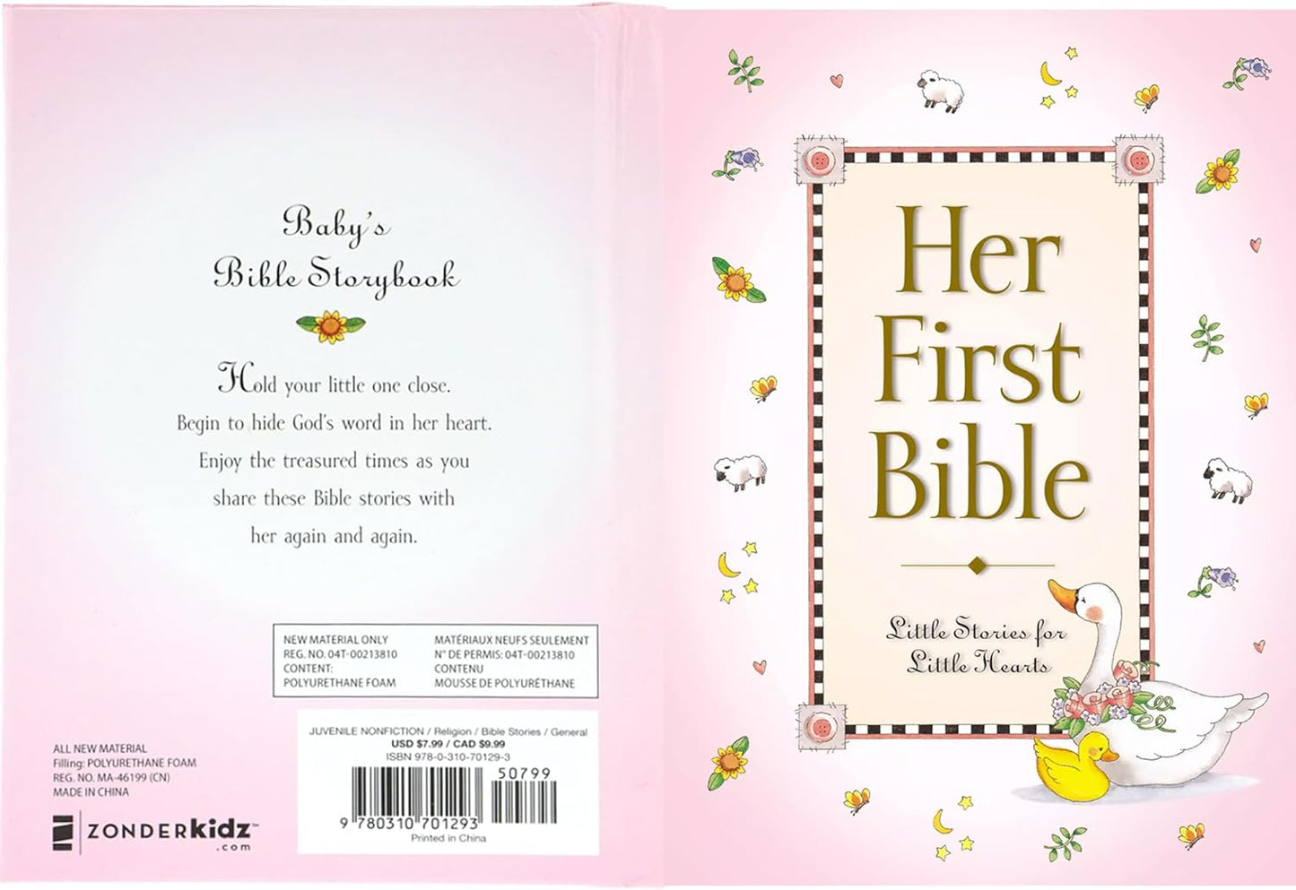 Baby Girl First Bible and Catholic Baptism Guardian Angel Crib Cross Set