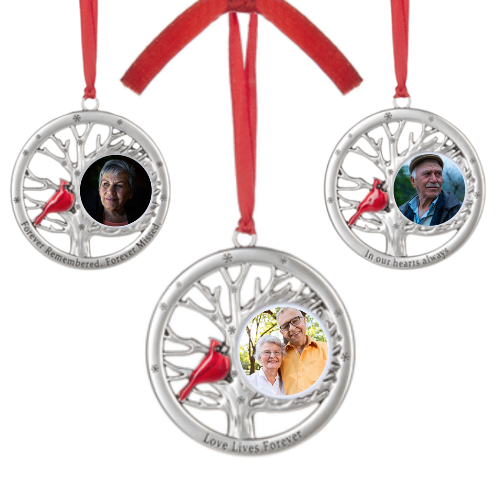Cardinal Photo Frame Ornament - Love Lives Forever