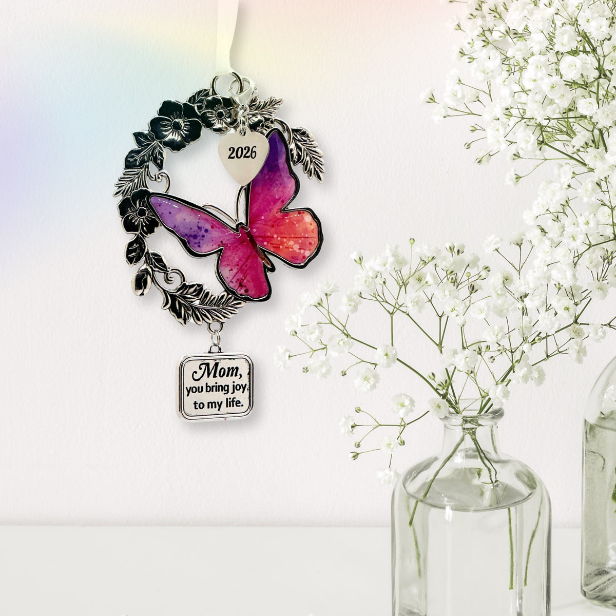 2026 Mom Ornament – Butterfly “You Bring Joy to My Life”
