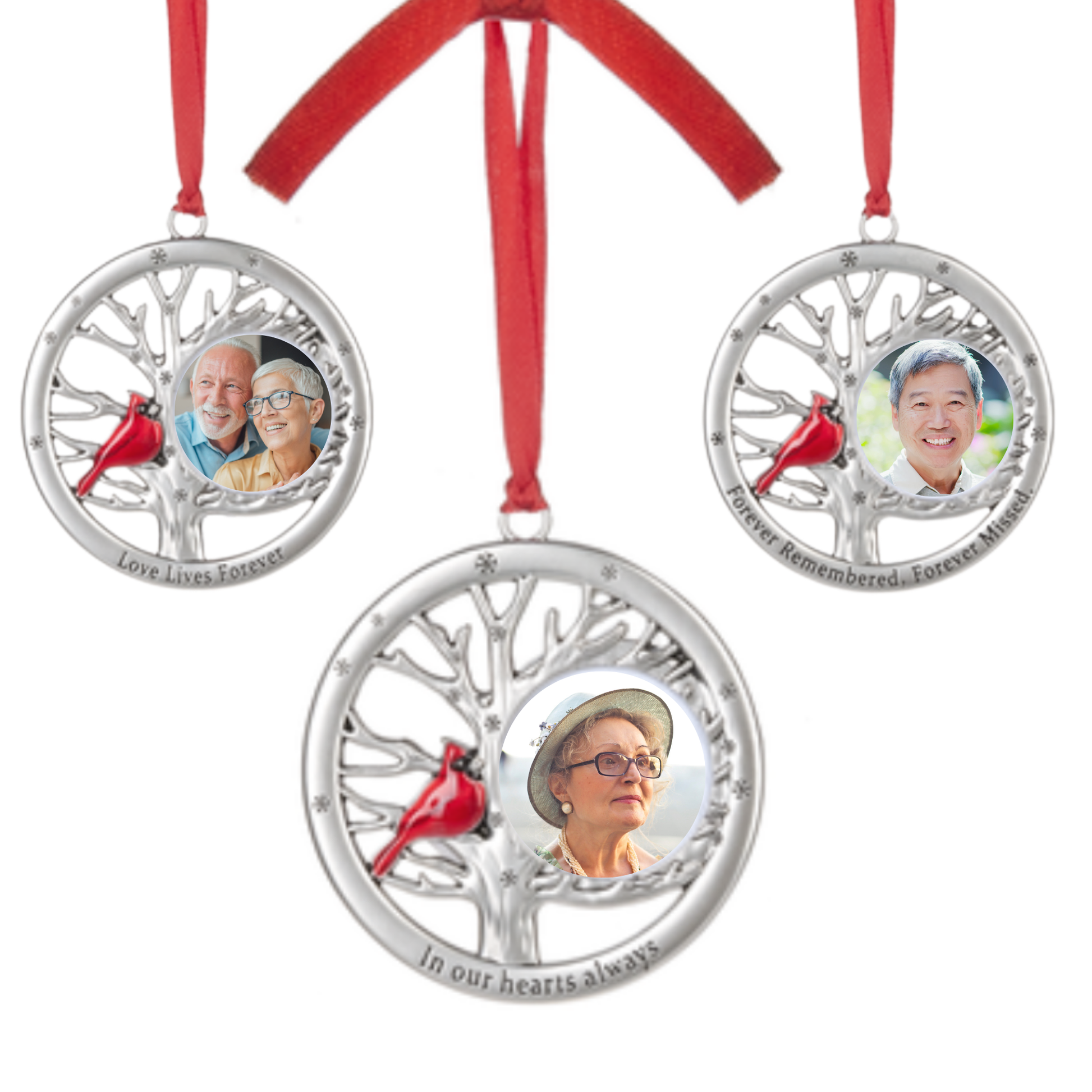 Cardinal Photo Frame Ornament - In Our Hearts Always