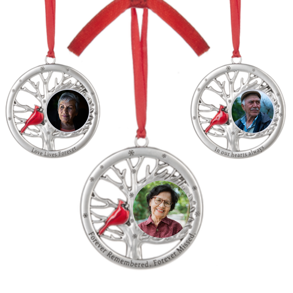 Cardinal Photo Frame Ornament - Forever Remembered