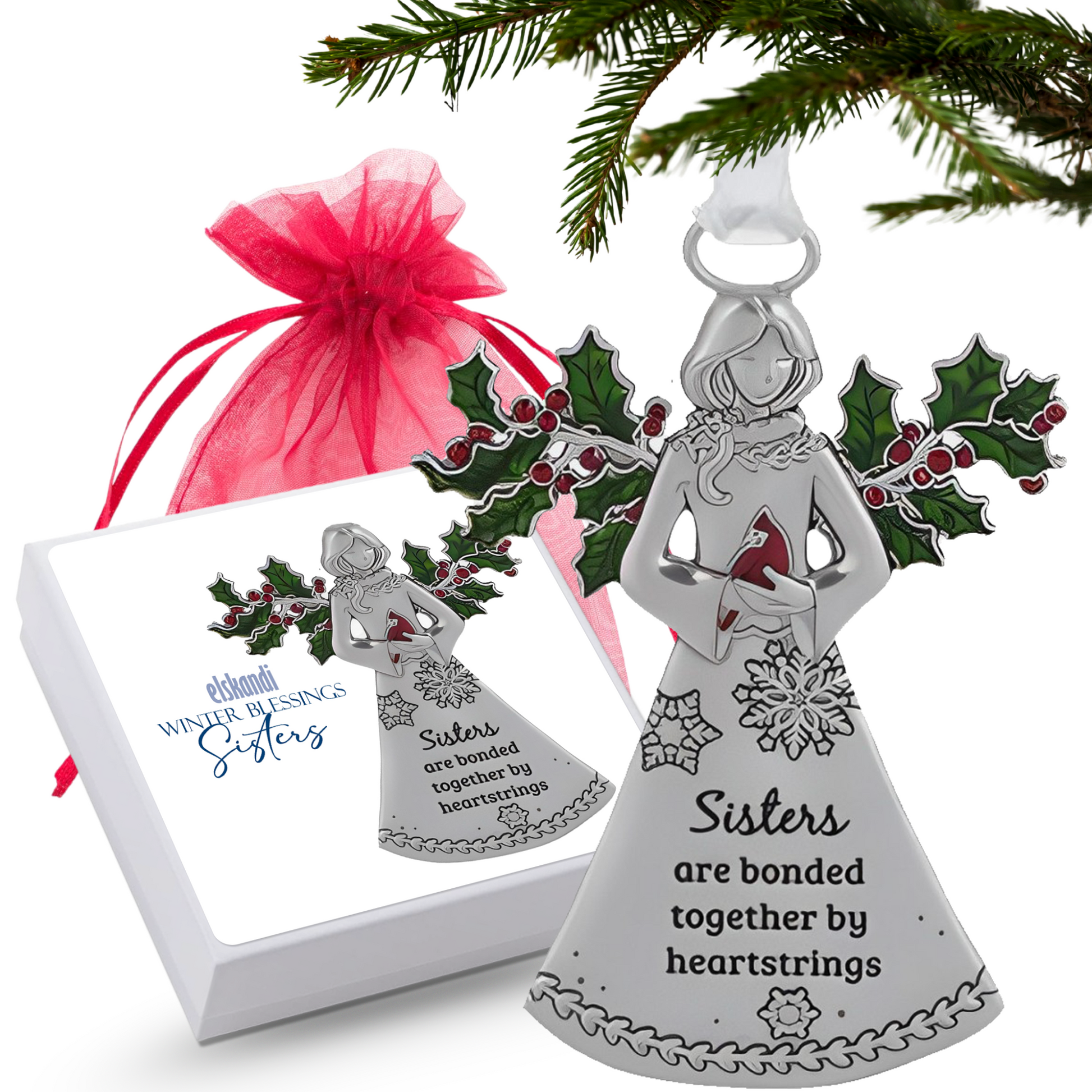 Sisters Ornament - Bonded by Heartstrings