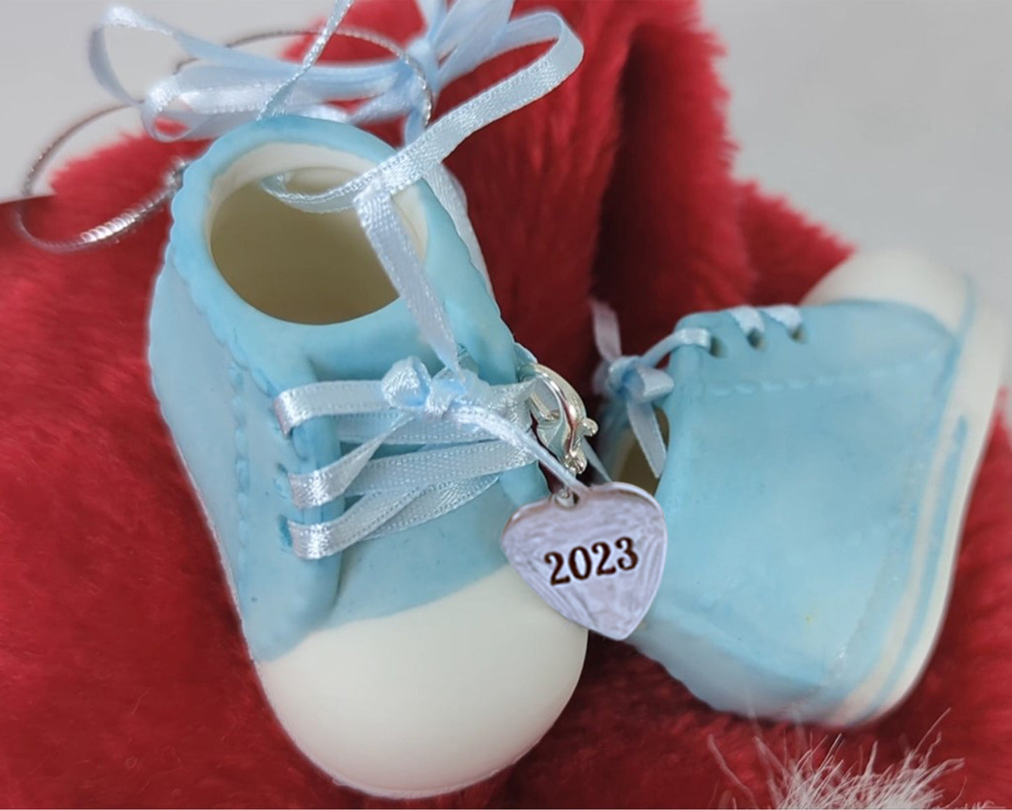 Baby Boy Blue Shoe Ornament Dated 2023