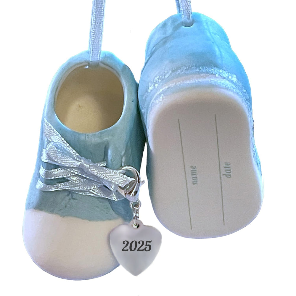 Baby Boy Blue Shoe Ornament Dated 2023