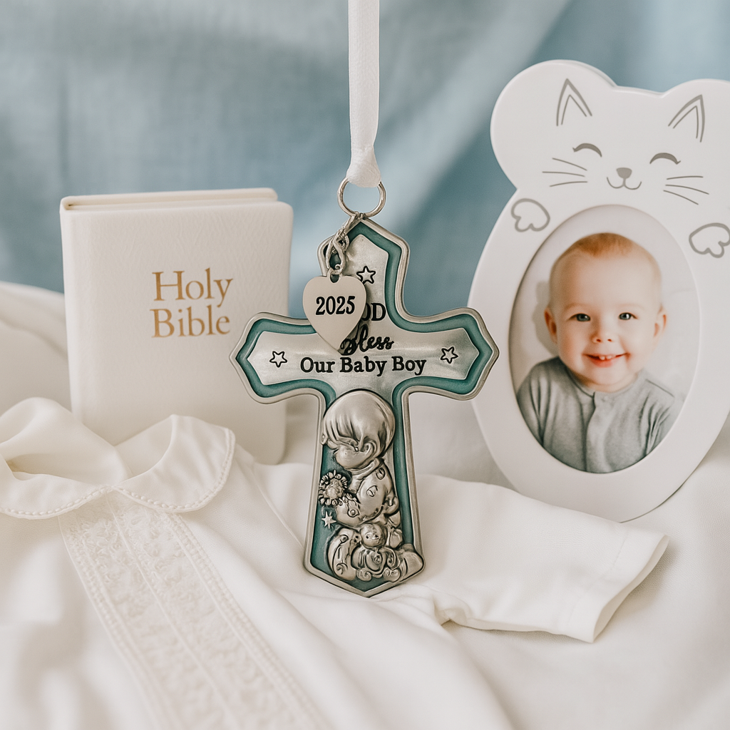 2025 Crib Cross - Baby Boy "God Bless" Set