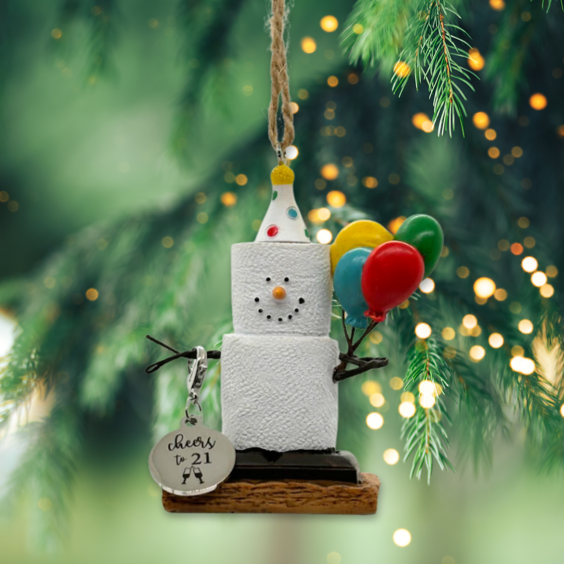 Cheers to 21 S'mores Ornament - Happy Birthday