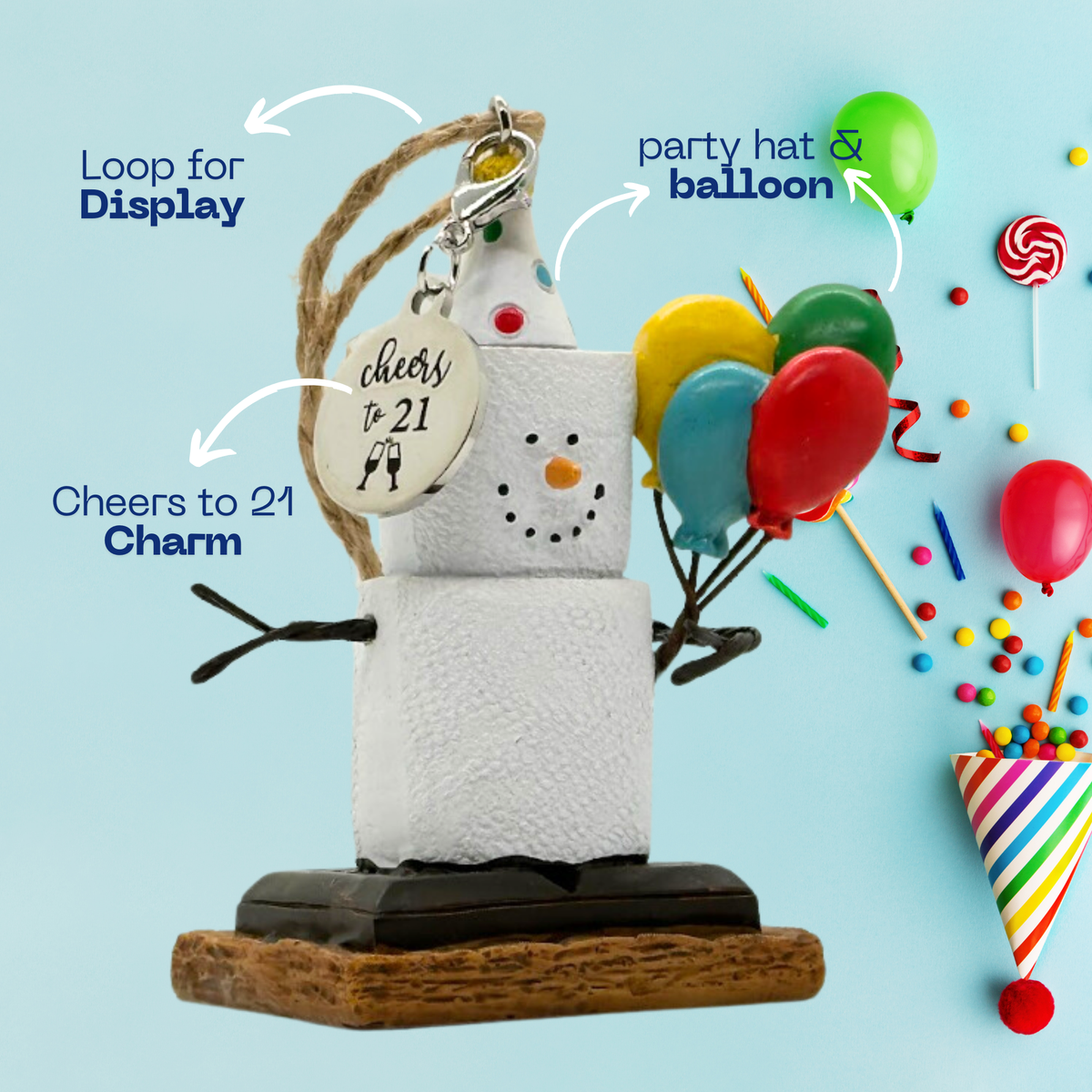 Cheers to 21 S'mores Ornament - Happy Birthday
