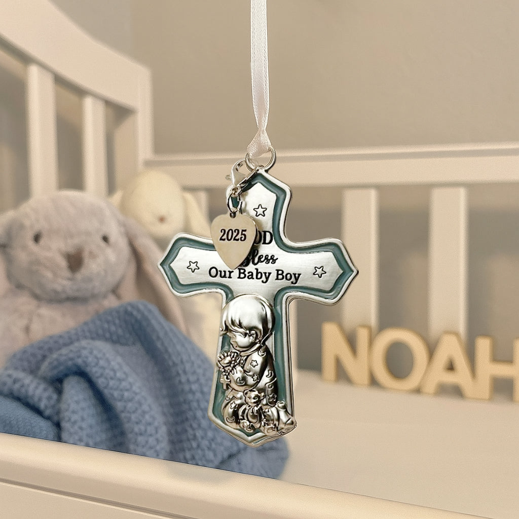 2025 Crib Cross - Baby Boy "God Bless" Set