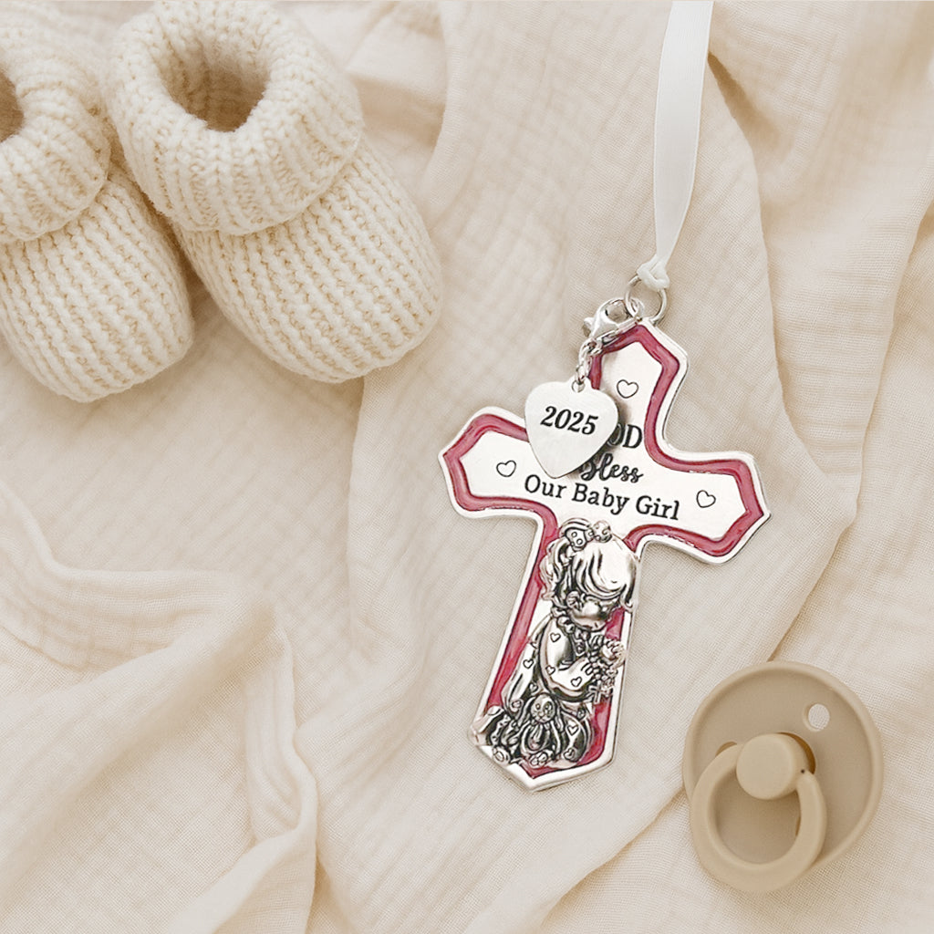 2025 Crib Cross - Baby Girl "God Bless" Set