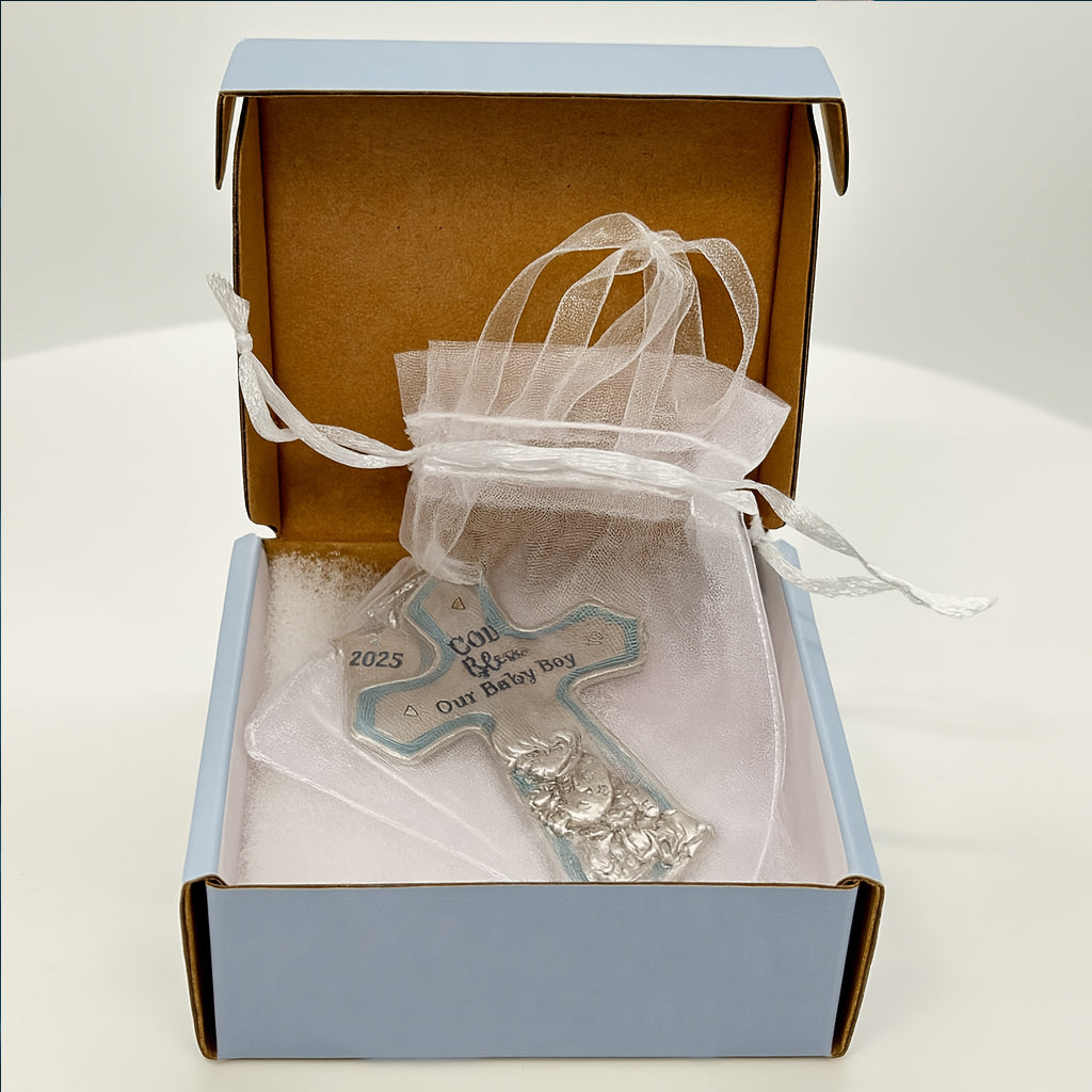 2025 Crib Cross - Baby Boy "God Bless" Set