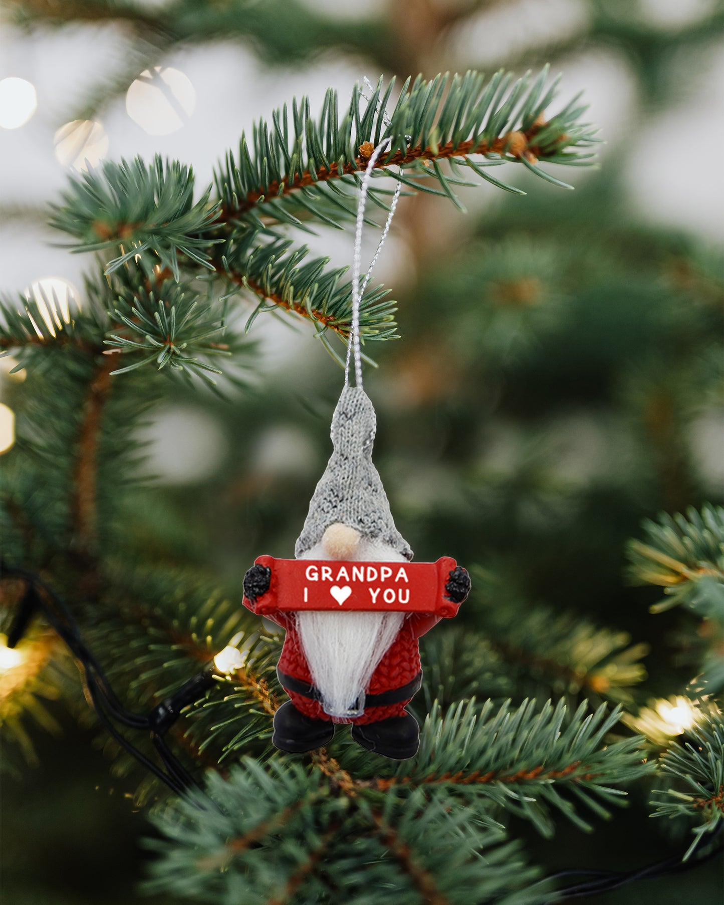 Gnome Small Grandpa Holiday Gnome Ornament