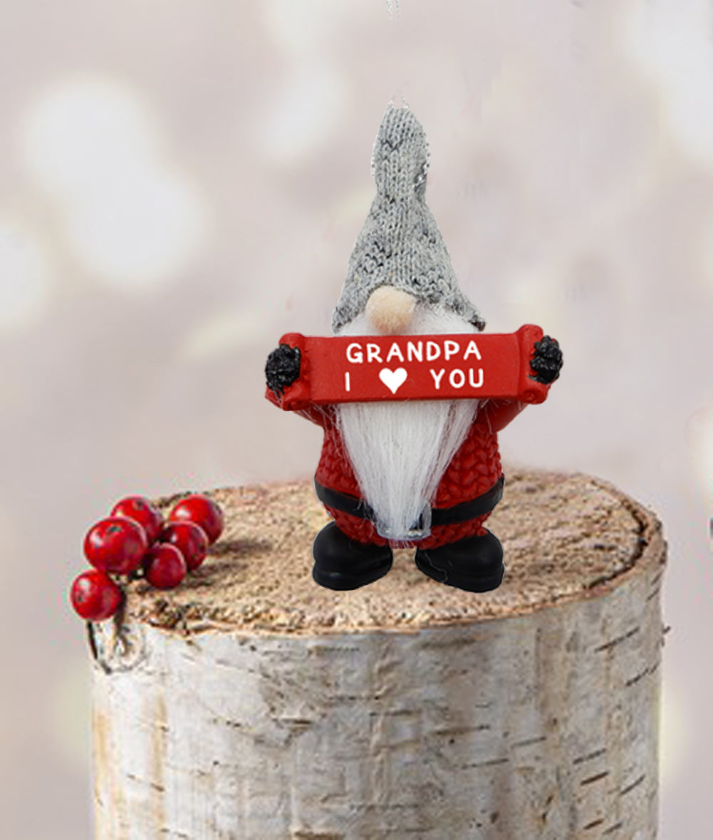 Gnome Small Grandpa Holiday Gnome Ornament