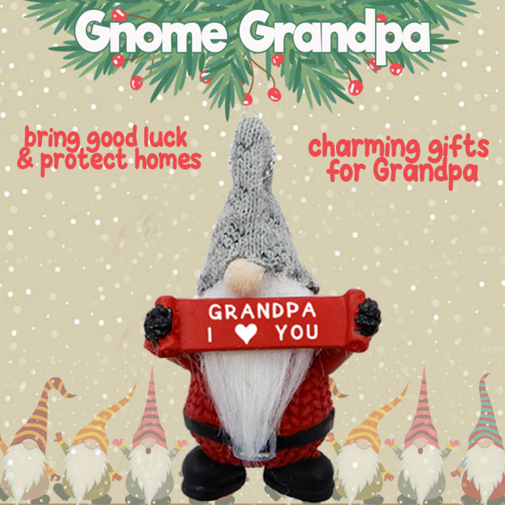 Gnome Small Grandpa Holiday Gnome Ornament