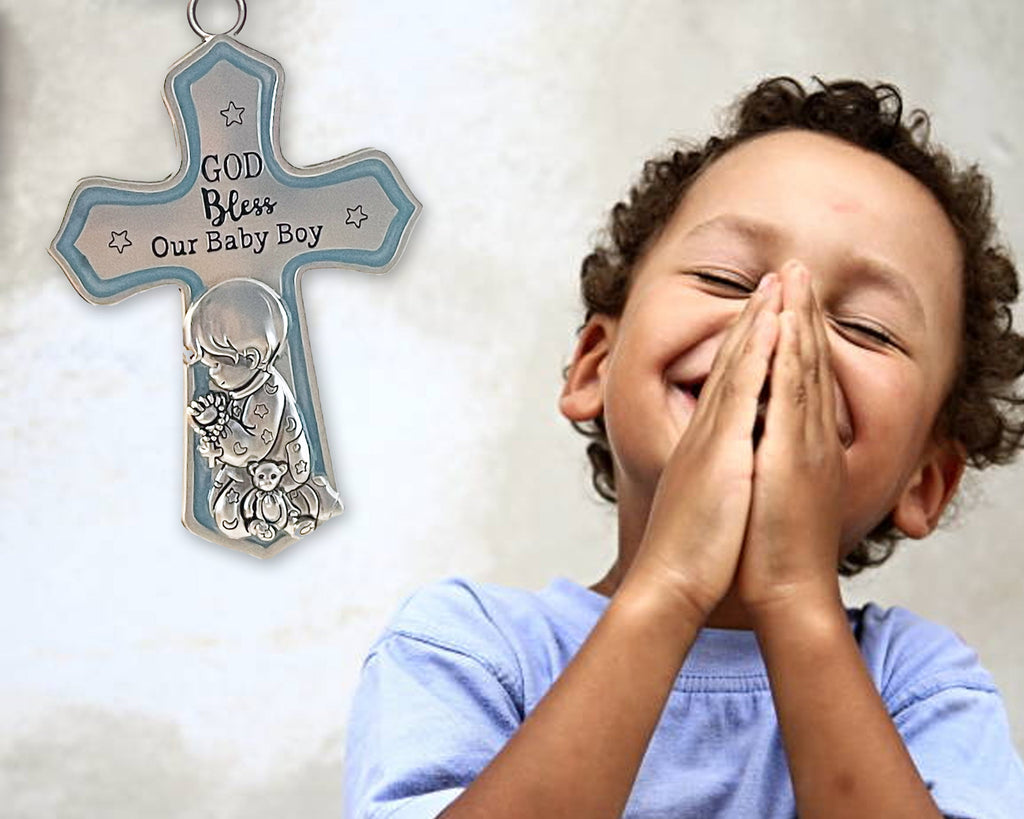 Crib Cross - Baby Boy "God Bless" Set