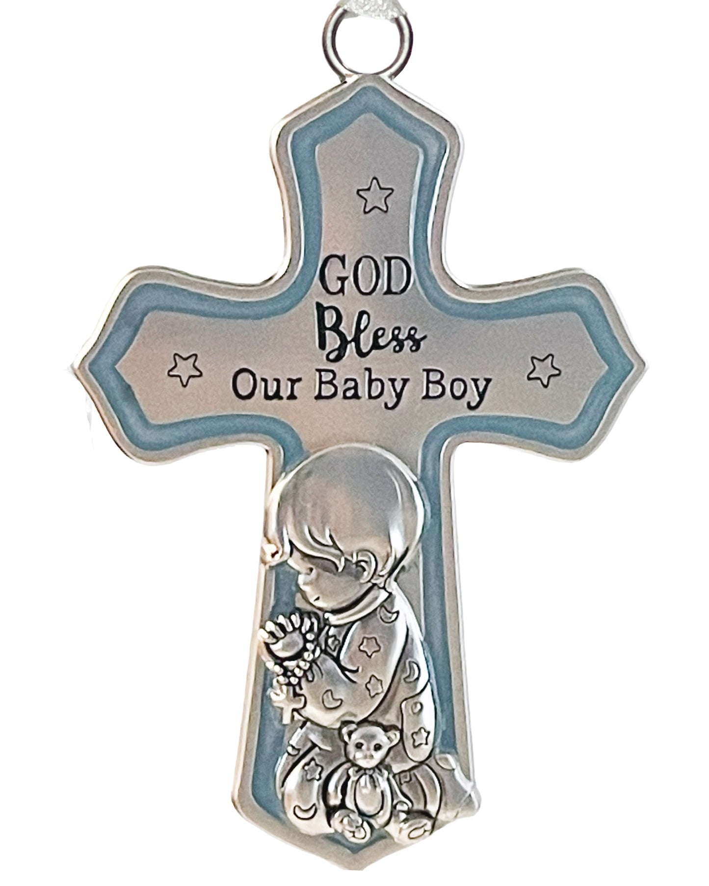 Crib Cross "God Bless Our Baby Boy" in a Gift Box