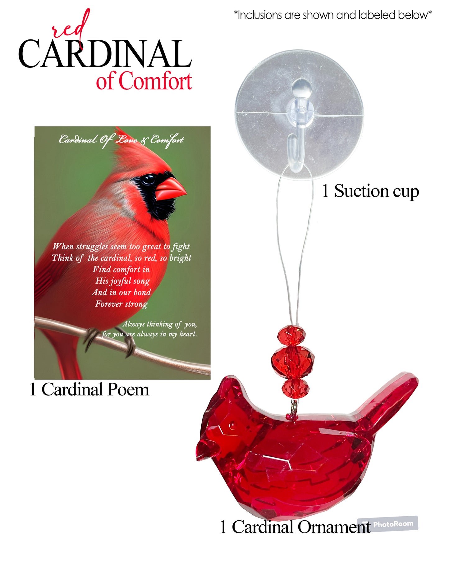 Red Cardinal of Love and Comfort Sympathy Ornament