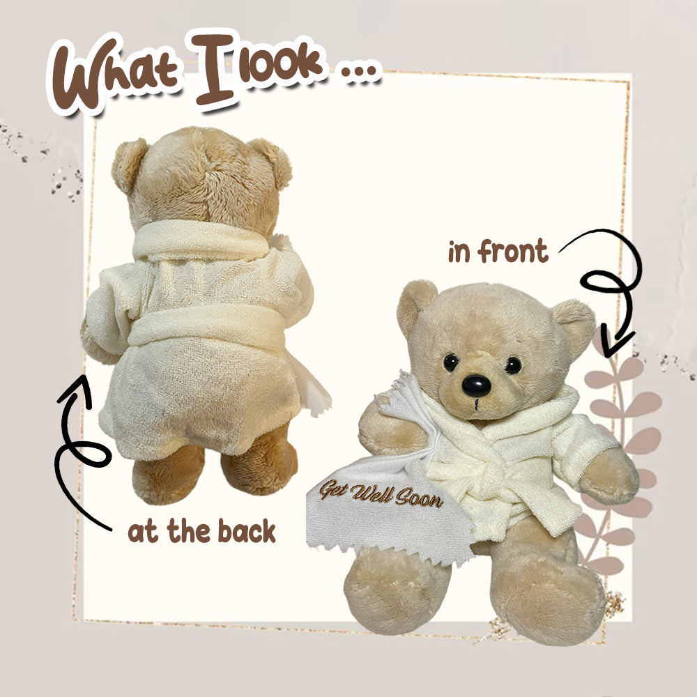 Get Well Bear Plush - Cream Hoodie