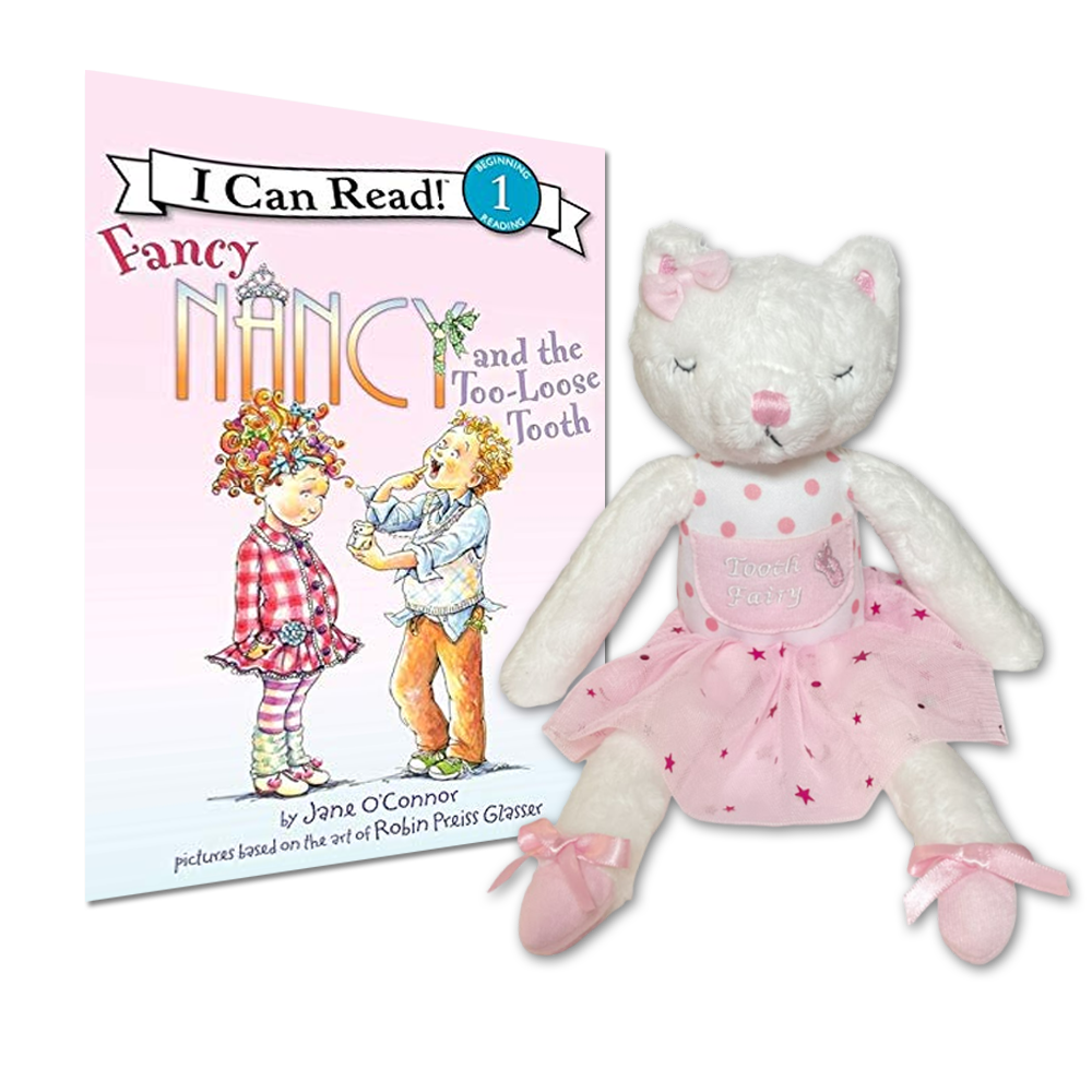 Plush Tooth Fairy - Caterina the Cat Ballerina with a Tooth Fairy Book