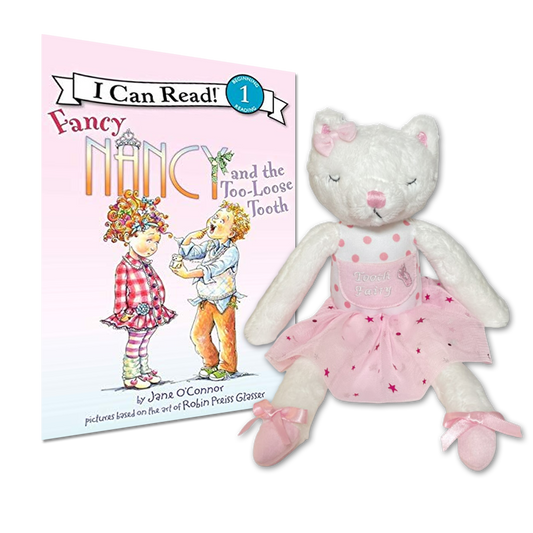Plush Tooth Fairy - Caterina the Cat Ballerina with a Tooth Fairy Book