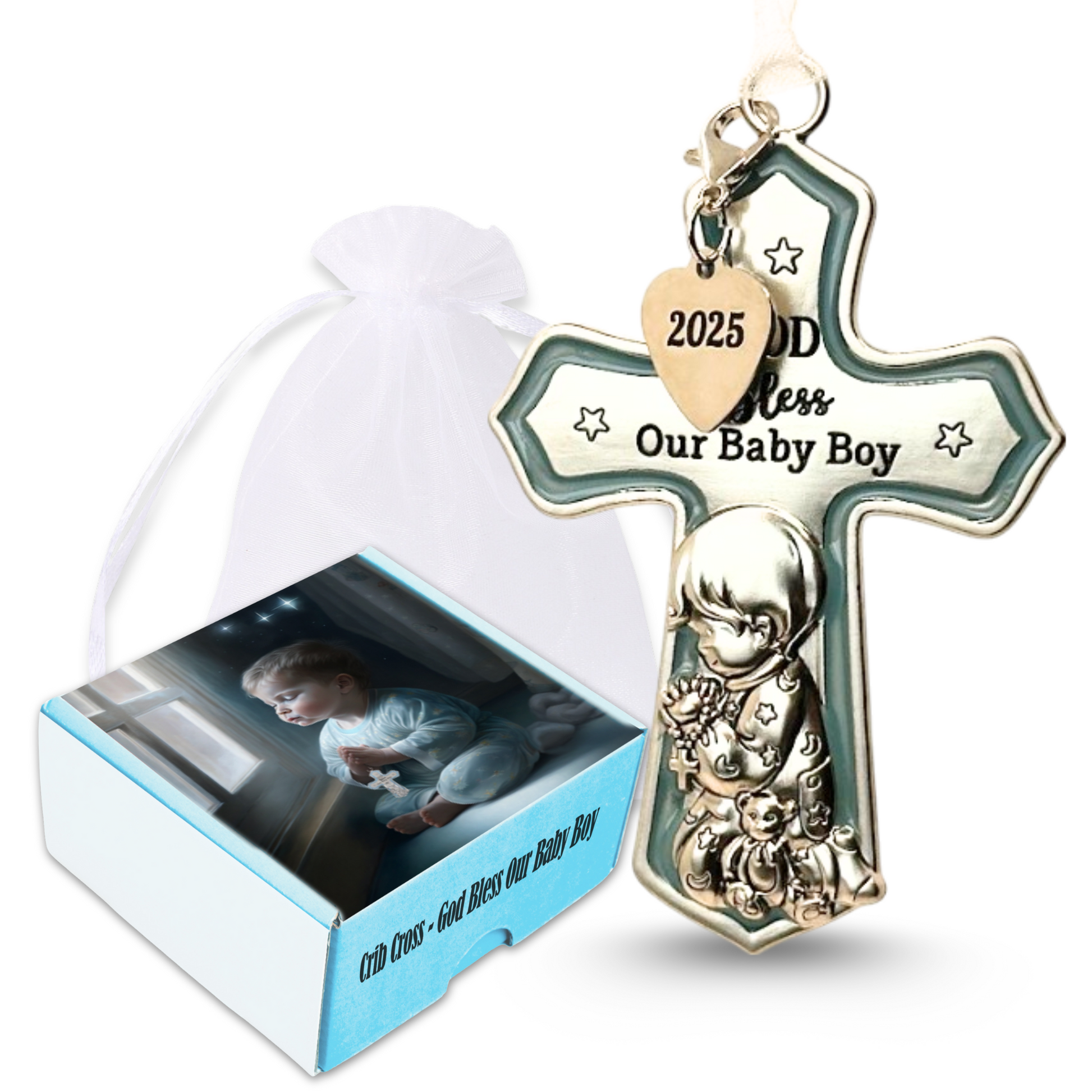 2025 Crib Cross - Baby Boy "God Bless" Set